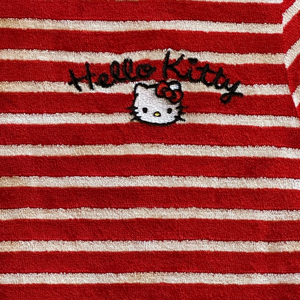 Forever 21 Red and White Striped Hello Kitty Button Down Shirt - Picture 2 of 10